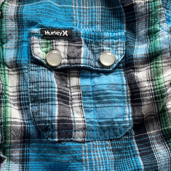 4/$20 Boys Hurley Snap Up Hooded Plaid Sz 18 mth - Picture 2 of 5